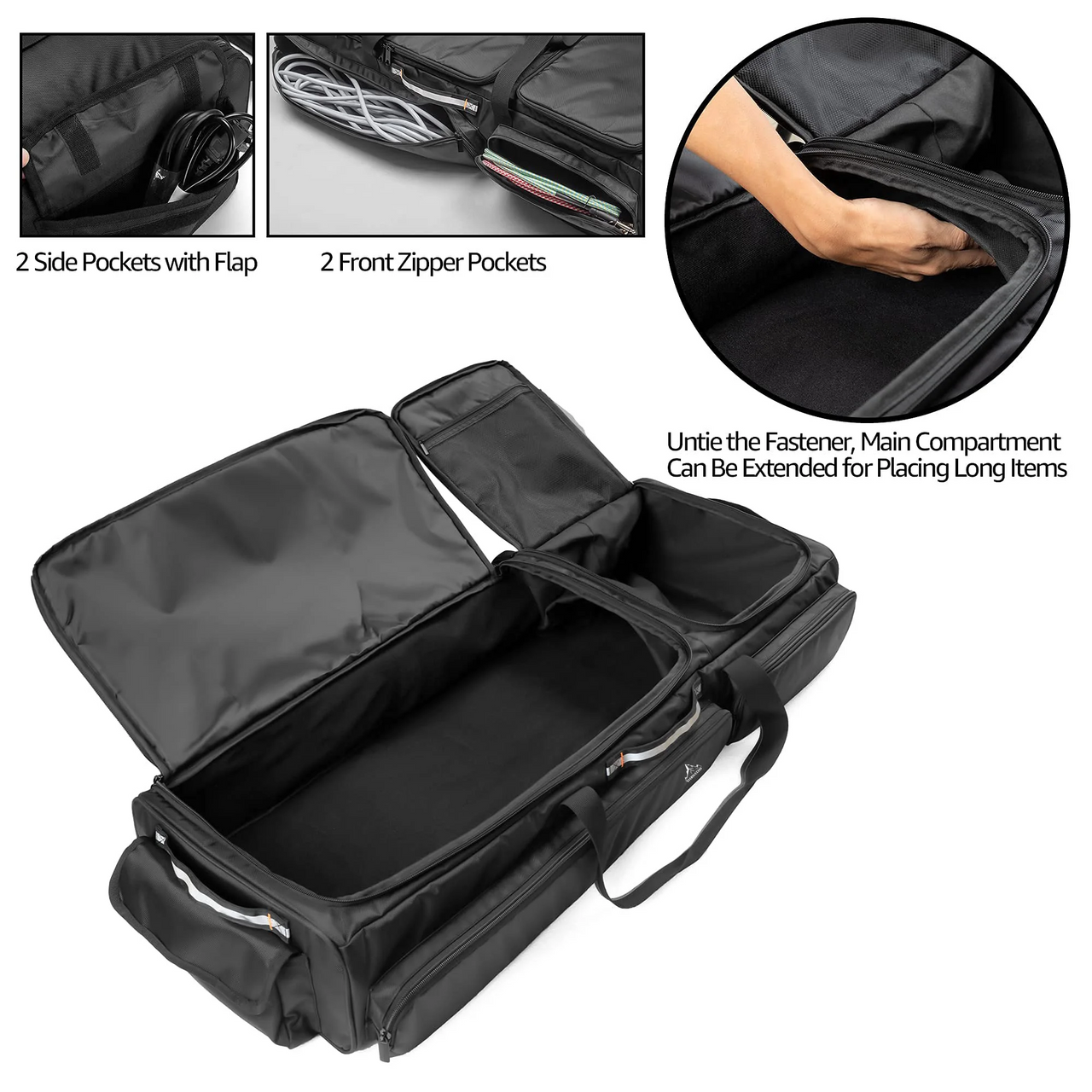 TruckCore Underseat Truck Organizer, Heavy-Duty Double Compartment Storage Bag for SuperCrew Cabs